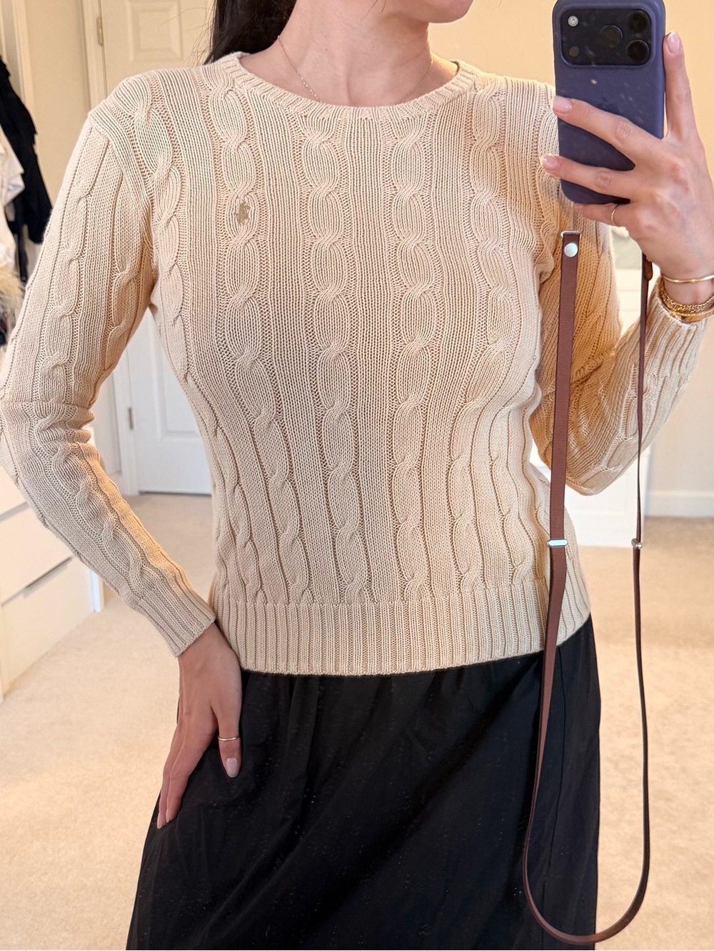 Ralph Lauren beige cable knit sweater